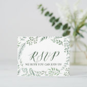 Rustic Wreath met Green Leaves Menu Choice RSVP (Staand voorkant)