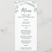 Rustic Wreath met Green Leaves Wedding Menu Kaart (Voorkant)