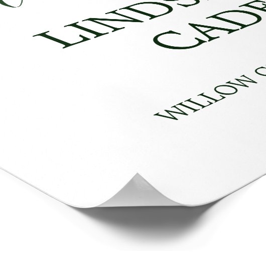 Rustic Wreath met Green Leaves Wedding Welkom Poster (Hoek)