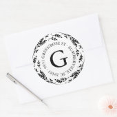 Rustic Wreath Monogram Address Sticker (Envelop)