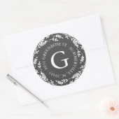 Rustic Wreath Monogram Address Sticker (Envelop)