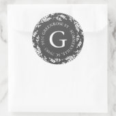 Rustic Wreath Monogram Address Sticker (Tas)