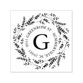 Rustic Wreath Monogram Adres Stempel (Design)
