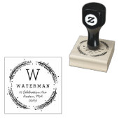 Rustic Wreath Monogram Rubberstempel (Gestempeld)