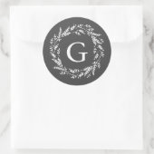 Rustic Wreath Monogram Sticker (Tas)