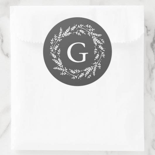 Rustic Wreath Monogram Sticker (Tas)