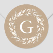 Rustic Wreath Monogram Sticker