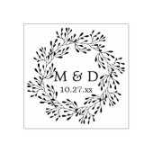 Rustic Wreath Monogram Wedding Rubberstempel (Afrduk)