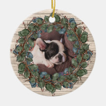 Rustic Wreath on Wood Pet Photo