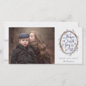 Rustic Wreath Peace on Earth - kerstfoto Feestdagenkaart (Voorkant)