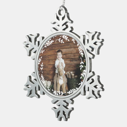 Rustic Wreath Photo Ornament (Rechts)