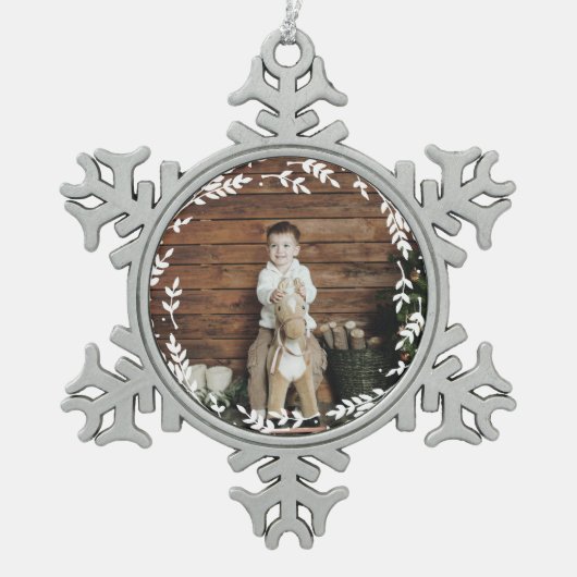 Rustic Wreath Photo Ornament (Voorkant)