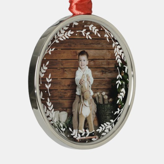 Rustic Wreath Photo Ornament (Rechts)