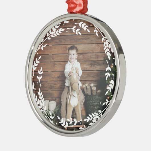 Rustic Wreath Photo Ornament (Links)