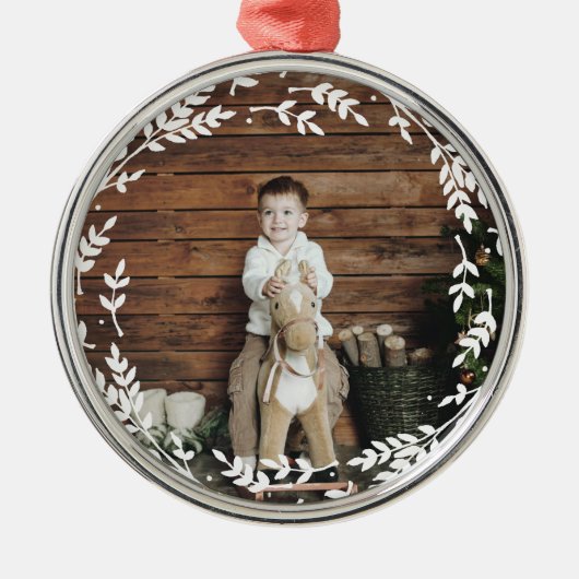 Rustic Wreath Photo Ornament (Voorkant)