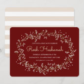 Rustic Wreath Rosh Hashanah Kaart (Voorkant / Achterkant)