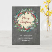 Rustic Wreath Sister & Family Vrolijk Kerstfeest Kaart (Gele Bloem)