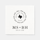 Rustic Wreath Texas Wedding Monogram Servet (Voorkant)