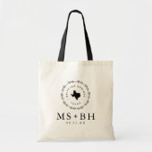 Rustic Wreath Texas Wedding Monogram Tote Bag (Voorkant)