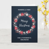 Rustic Wreath Vriendin Vrolijk Kerstfeest Kaart (Gele Bloem)