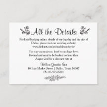 Rustic Wreath Wedding Accommodatie Card