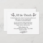 Rustic Wreath Wedding Accommodatie Card Informatiekaartje (Voorkant / Achterkant)