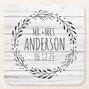 Rustic Wreath Wedding Decor Favor Onderzetter