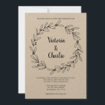 Rustic Wreath Wedding Invitation Kaart<br><div class="desc">Deze uitnodiging is de perfecte manier om vrienden en familie te vragen om je bij je te voegen op je trouwdag.</div>