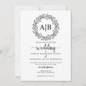 Rustic Wreath Wedding Invitation Kaart (Voorkant)