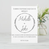 Rustic Wreath Wedding Invite Kaart (Staand voorkant)