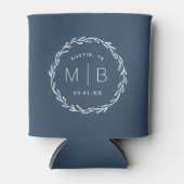 Rustic Wreath Wedding Monogram | Blauwmeer Blikjeskoeler (Voorkant)