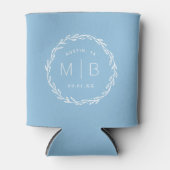 Rustic Wreath Wedding Monogram | Sky Blue Blikjeskoeler (Voorkant)