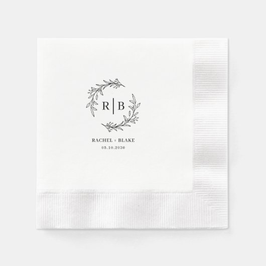 Rustic Wreath Wedding repetitie verlovingsfeest Servet (Voorkant)