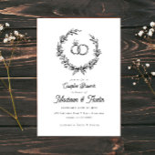 Rustic Wreath Wedding Ring Couples Kaart