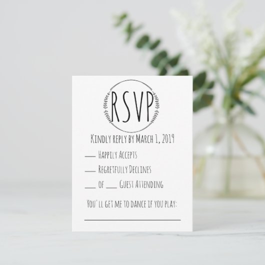Rustic Wreath Wedding RSVP (Staand voorkant)