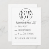 Rustic Wreath Wedding RSVP (Voorkant / Achterkant)