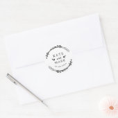 Rustic Wreath Wedding Save the Date Ronde Sticker (Envelop)