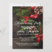 Rustic Wreath Winter Holiday Housewarming Party Kaart (Voorkant)
