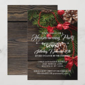 Rustic Wreath Winter Holiday Housewarming Party Kaart (Voorkant / Achterkant)