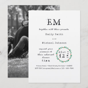 Rustic Xmas repesal Dinner nodigt FOTO TOE Kaart