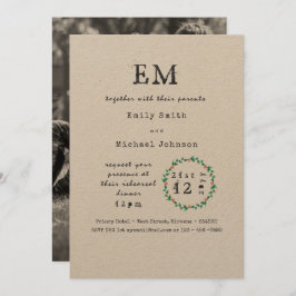 Rustic Xmas repesal Dinner nodigt FOTO TOE Kaart