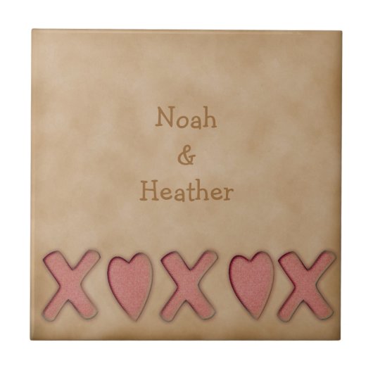 Rustic XOXO Tegeltje (Voorkant)