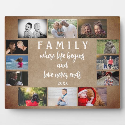 Rustic Yarly Family Gezegde Keepomwille Photo Coll Fotoplaat (Voorkant)