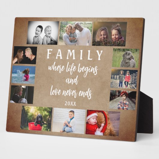 Rustic Yarly Family Gezegde Keepomwille Photo Coll Fotoplaat (Zijkant)