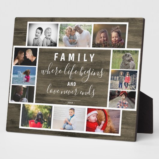 Rustic Yarly Family Keepomwille Gezegde Photo Coll Fotoplaat (Zijkant)