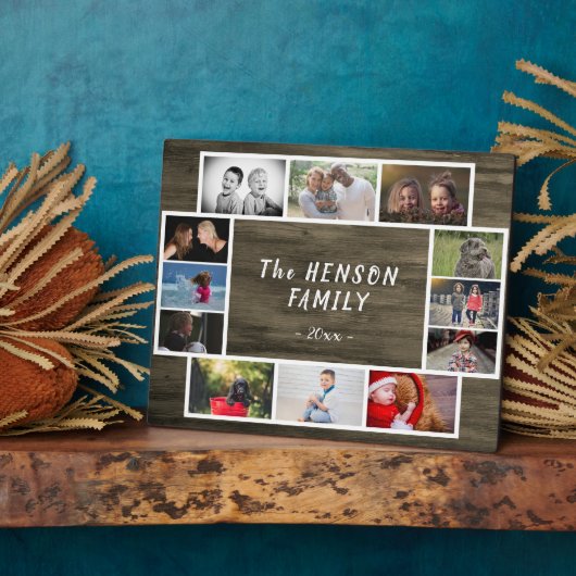 Rustic Yarly Family Keepomwille Photo Collage Cust Fotoplaat (Zijkant)