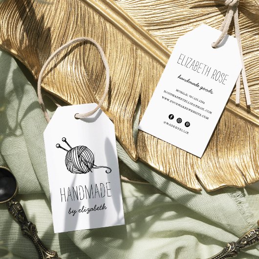 Rustic Yarn Handmade Knitting Crafting Labels Cadeaulabel
