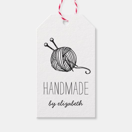 Rustic Yarn Handmade Knitting Crafting Labels Cadeaulabel (Voorkant)