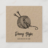 Rustic Yarn | Kraft Square Vierkante Visitekaartje (Voorkant)