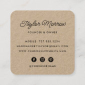 Rustic Yarn | Kraftplein Vierkante Visitekaartje (Achterkant)